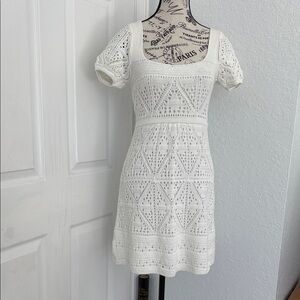 Zara White Crochet Mini Dress